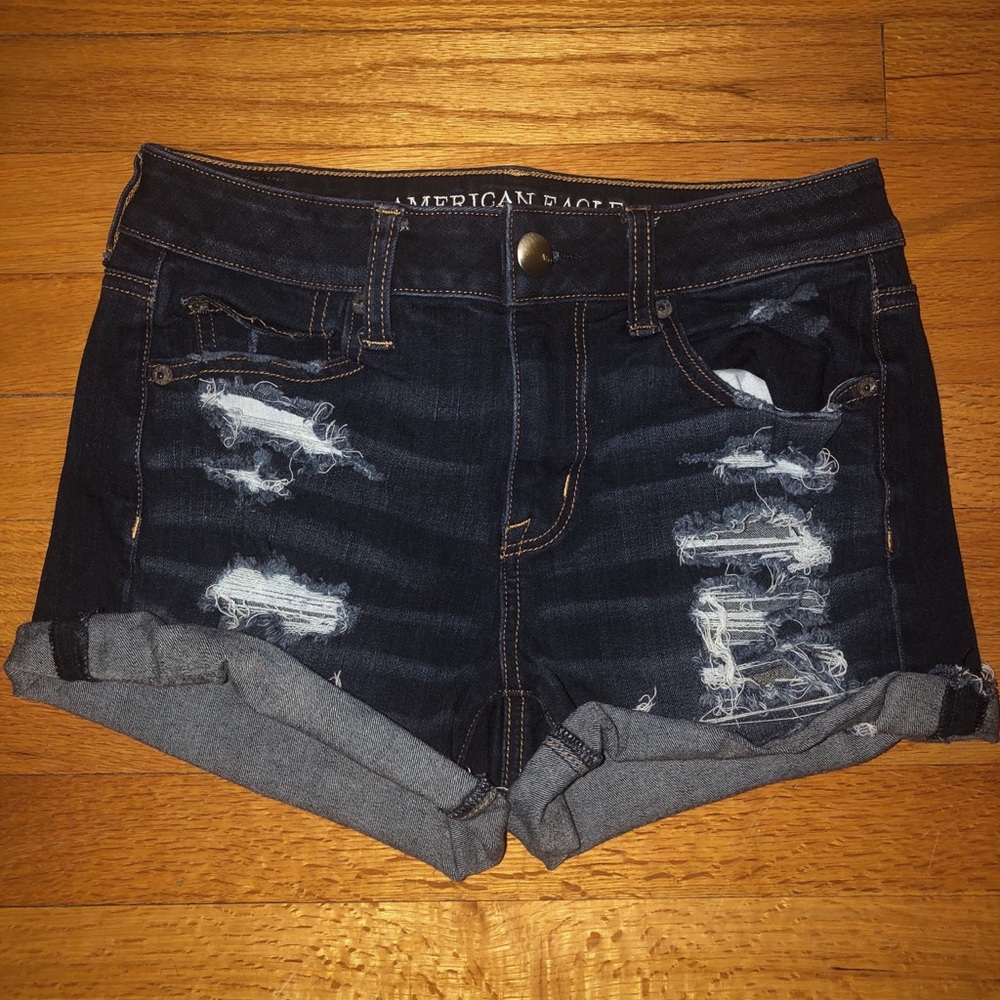 American Eagle High Rise Distressed Shorts